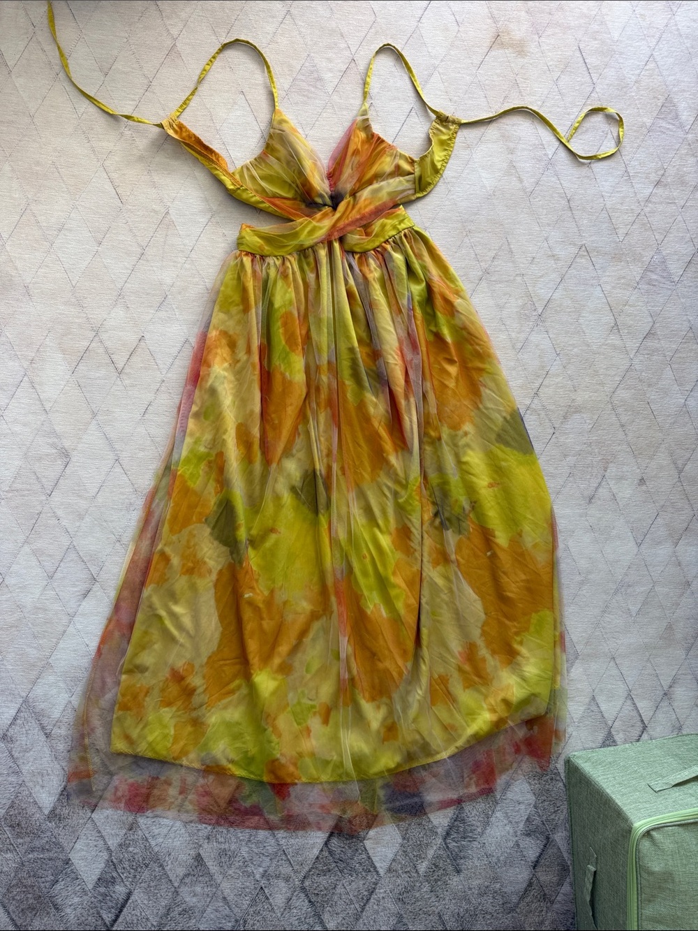 Girls' Floral Tie-Back Sundress in Yellow and Orange